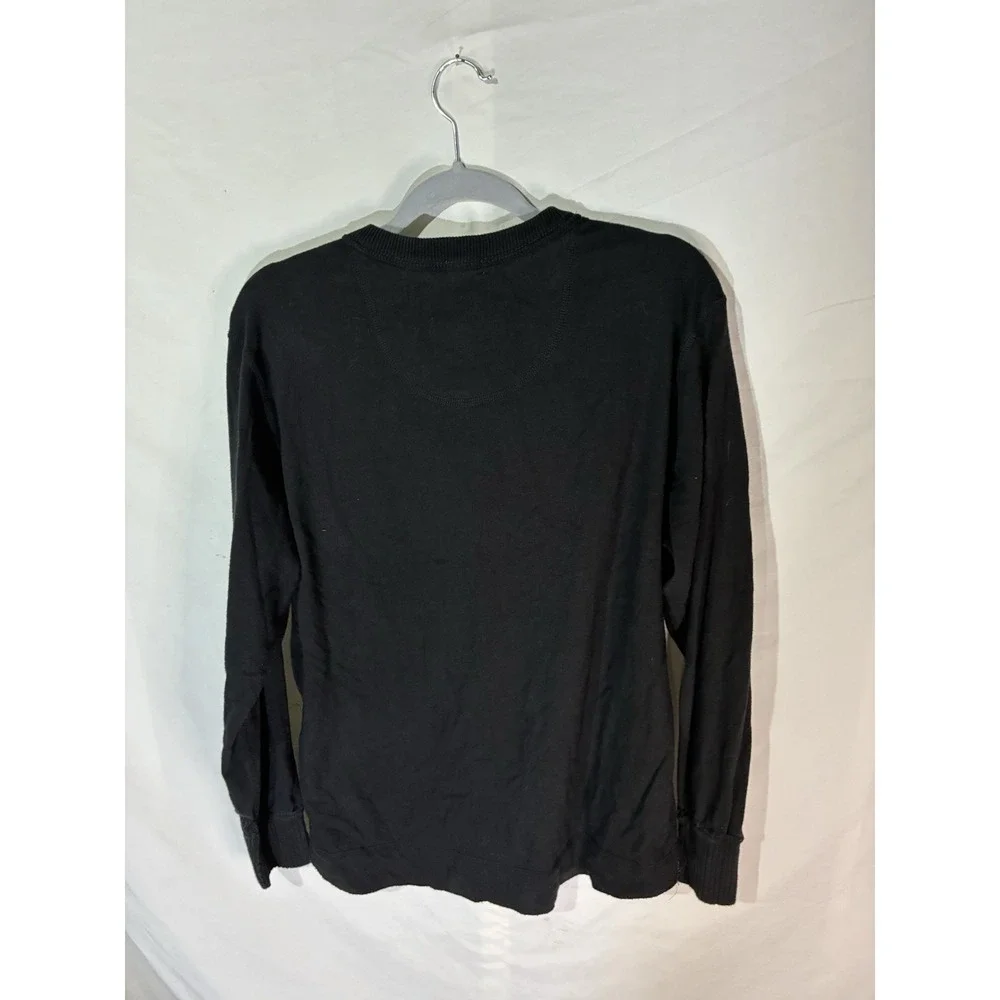 No Boundaries Men's Vintage Fit Knit Henley Sweater L Black Long Sleeve